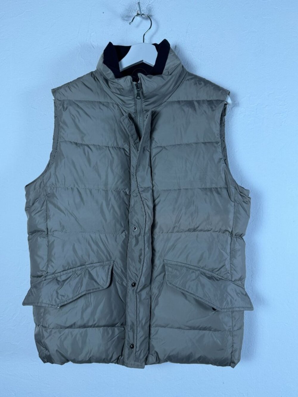 Banana Republic Mens BR78 Olive Green Down Puffer Vest Small Zip Up Packable